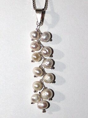 Sterling Silver Cultured Pearl Necklace 16 Inches